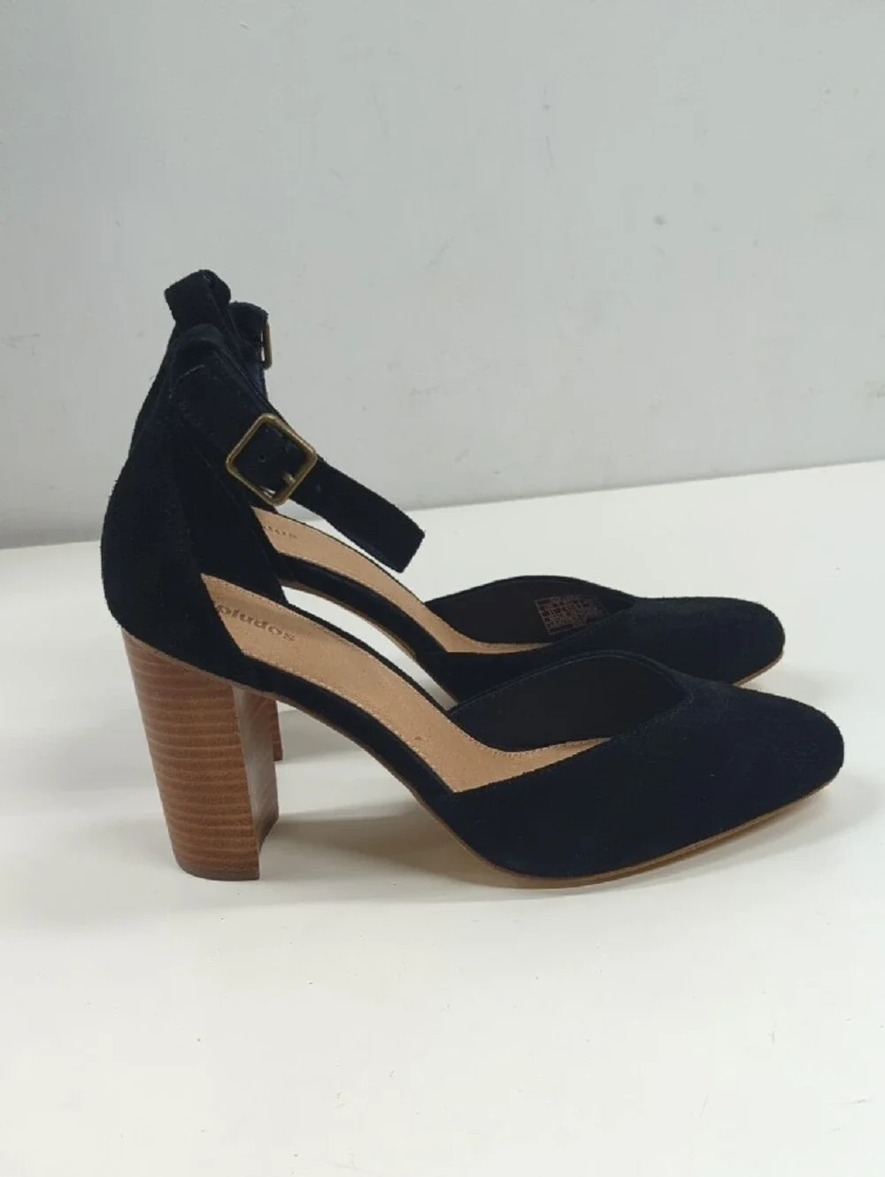 New Soludos Collette Black Suede Heels Women's Size 11